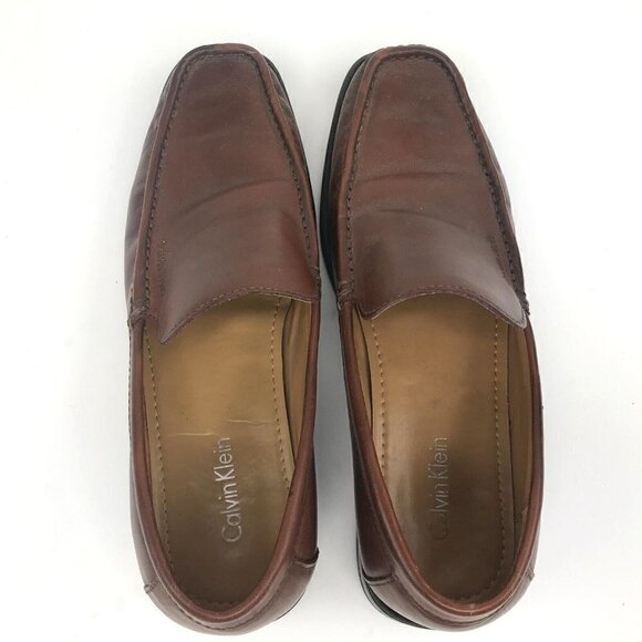 Calvin Klein Neil Loafer Brown Size 9.5 M Mens Slip On Shoes Model # F0055 - Picture 6 of 12